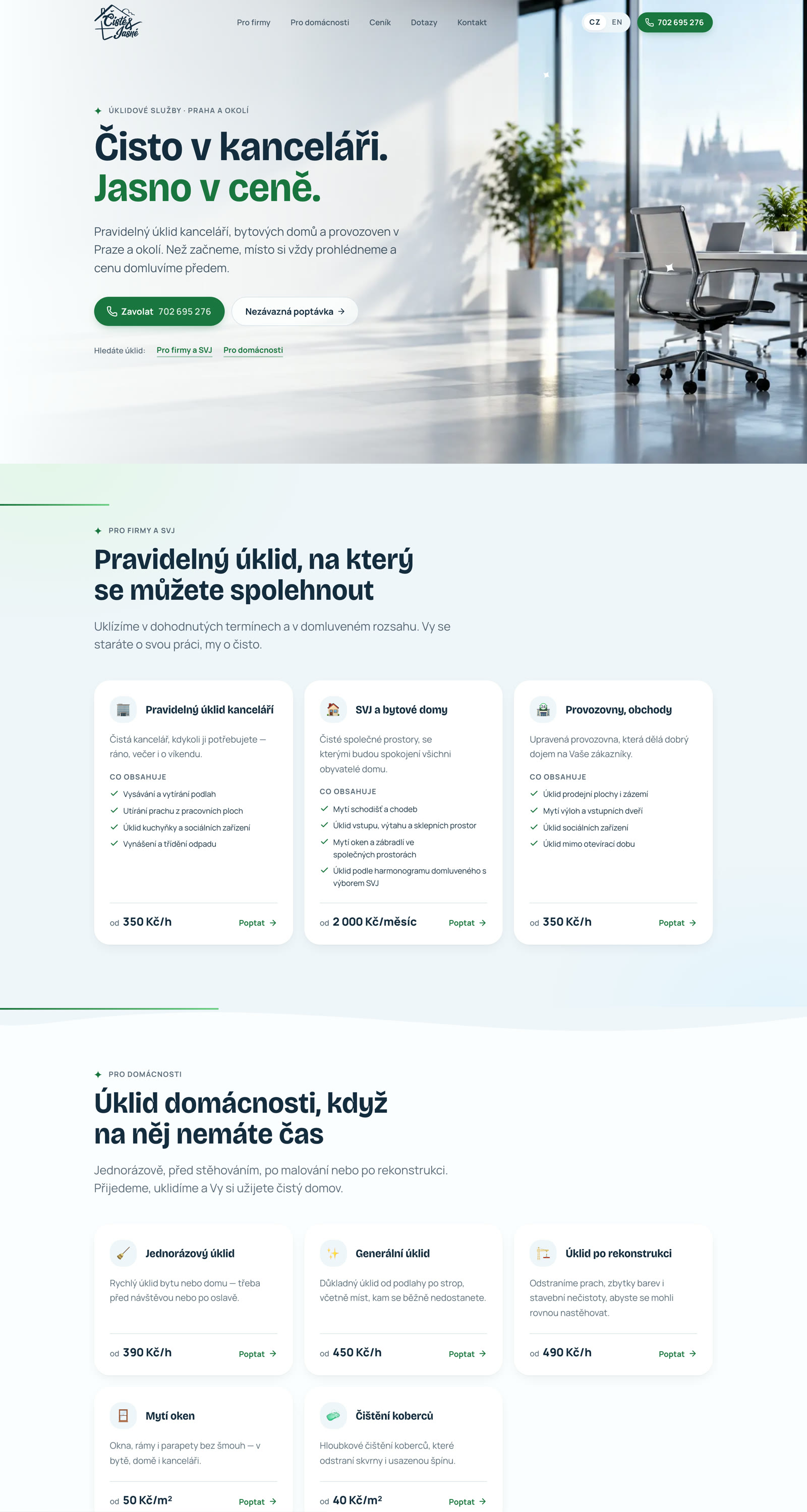 Čisté & jasné landing page