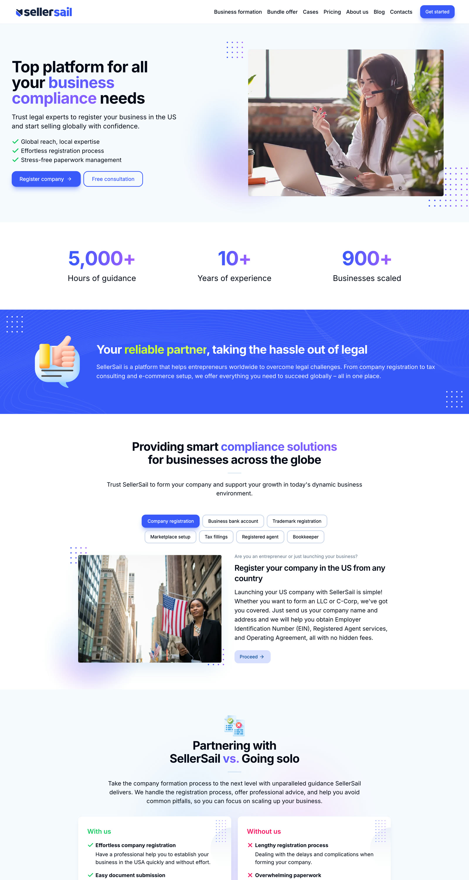 SellerSail home page